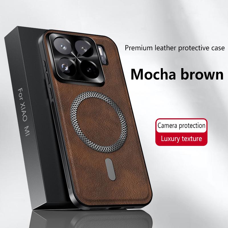 Магнитный чехол для Xiaomi Mi 15T 14T Pro 15T 14T 13T Чехол Кожа Мягкий Противоударный Mag-safe Металлический Защитник Камеры Чехол Fundas