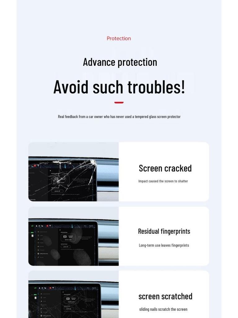 Tesla Model Y/3 2025 Edition: Ультрапрозрачное закаленное стекло для центральной консоли и заднего подлокотника