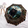 Eagle Nature Emblem pattern umbrella, portable and foldable design, 8 ribs, a casual accessory for Halloween, Christmas, and birthday gifts.