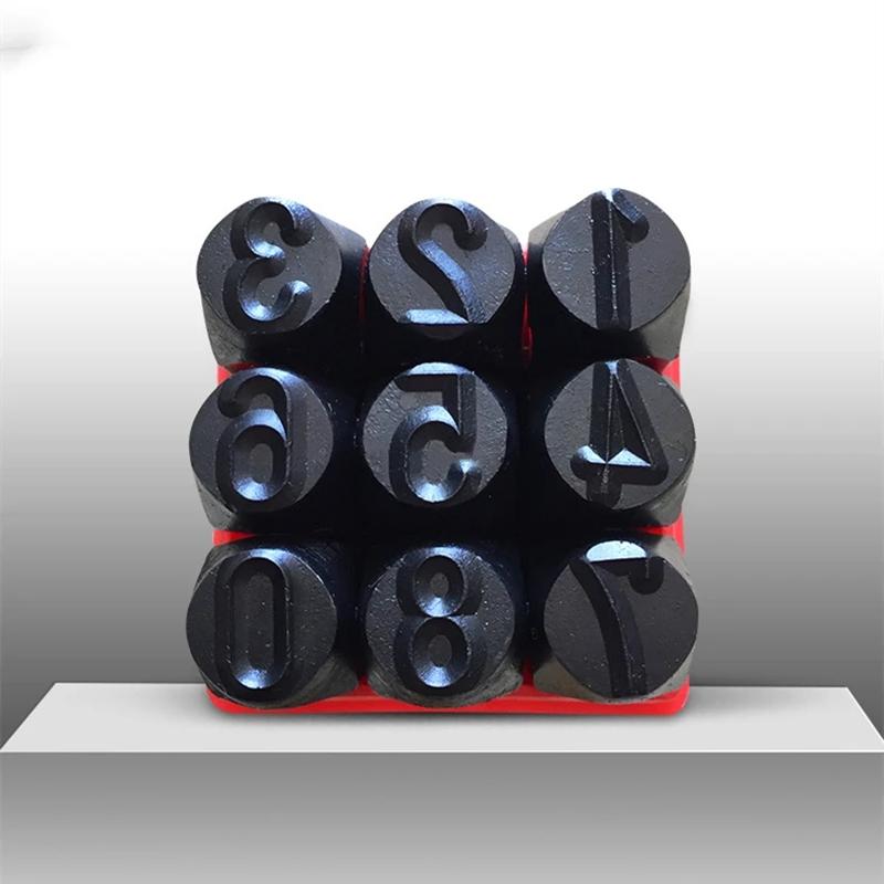 Цифровой штамп алфавита Углеродистая сталь Кожа Металл ЛОГОТИП Пуансон Набор DIY Ювелирные изделия Номер Буква Пуансоны Инструменты 2/2.5/3/4/5/6/8/10/12.5мм