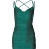 Y2k Women's Strap Mini Dress Solid Color Pleated Sexy Lace Up Open Back Street Dress Summer Dress