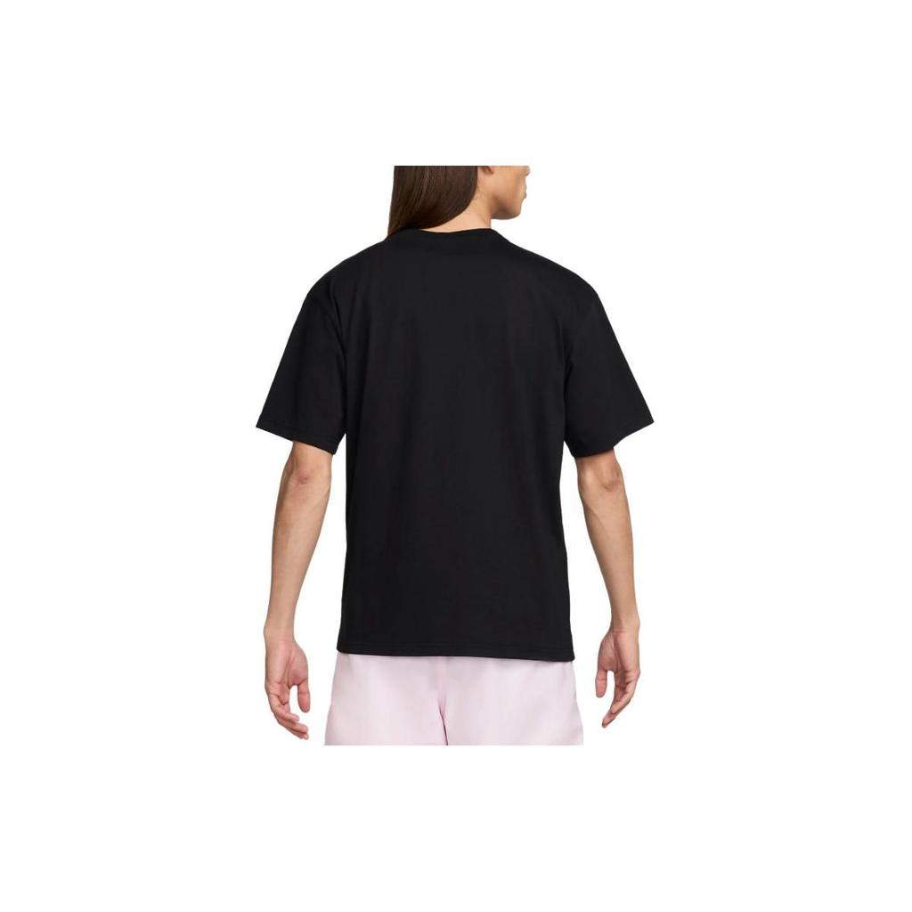Nike Свободная футболка с коротким рукавом с вышитым логотипом и круглым вырезом, мужские топы, черные FV0376-010