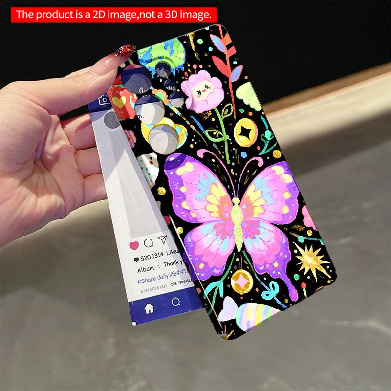 2DFlat Samsung phone case Vibrant Butterfly & Floral Fantasy Phone Case Applicable to Galaxy S22 S23 S24 S25ULTRA S26 A12 A13 A14 A15 A16