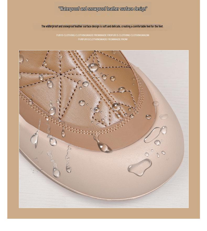 2024 Women's Thick-Soled, Waterproof Cotton Snow Boots with Wool Lining - Non-Slip & Casual Winter Fashion