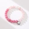 Браслет из натурального кристалла Черный оникс Энергетические браслеты Парный Розовый кварц Бусина Медитация Легкий брелок Модные украшения Ювелирные изделия Подарки для пар