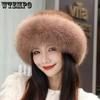 Шапки, женская модная осенне-зимняя шапка принцессы, теплая шапка из искусственного лисьего меха, берет, универсальная толстая шляпа-чашка