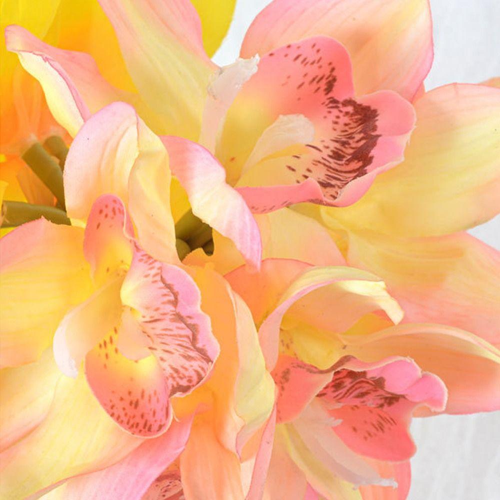 Реалистичные искусственные цветы цимбидиума 6 головок искусственный цветок домашний декор для гостиной