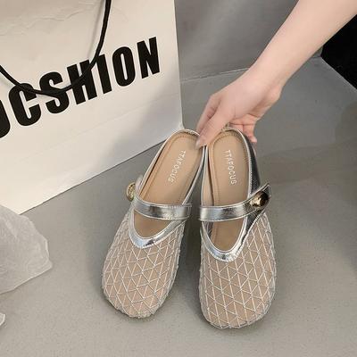 Французские сетчатые дышащие балетки на плоской подошве, женская летняя обувь 2025, новые нескользящие сандалии для беременных