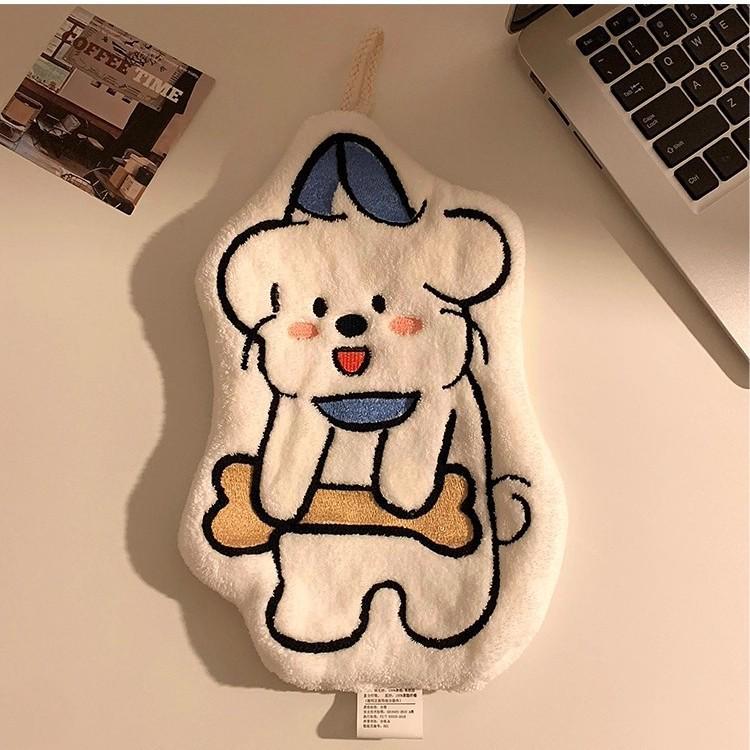 New Arrival: Cute Cartoon Puppy Hand Towel - Super Absorbent & Thick