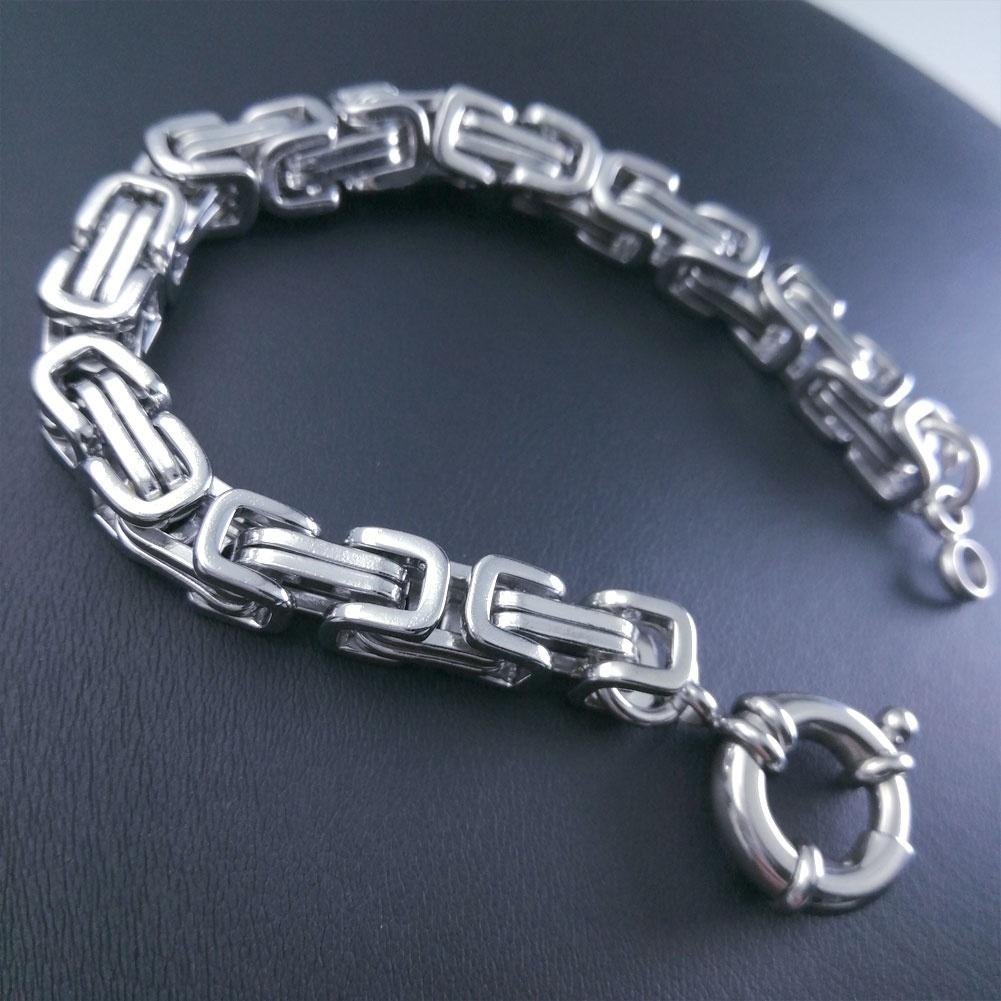 Браслет из нержавеющей стали, византийский звено, браслет для мужчин, женщин, мальчиков, водонепроницаемость