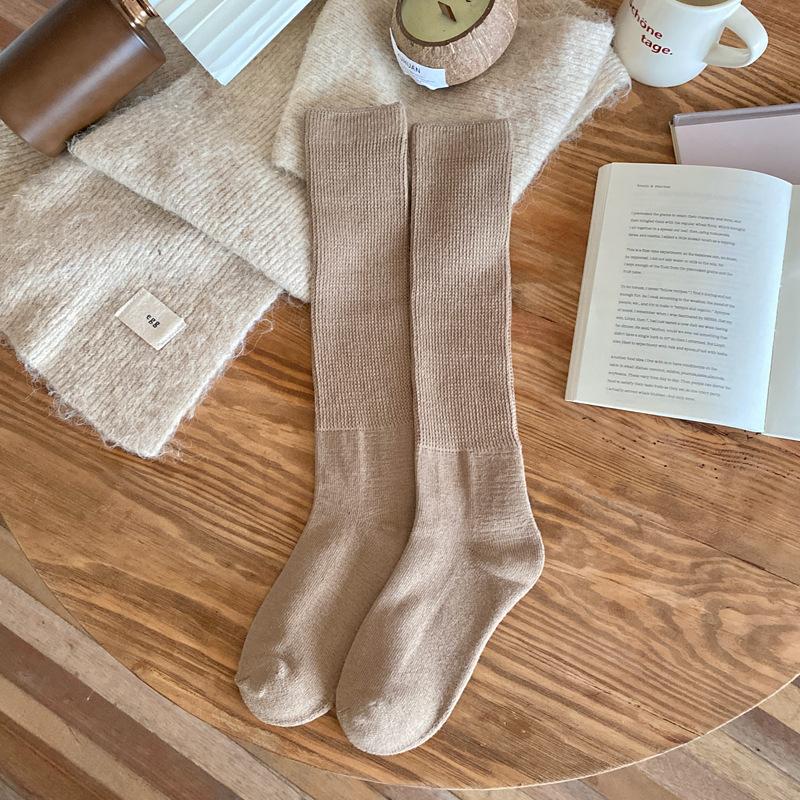 Autumn And Winter Stockings Children Thickened Terry Bottom Warm Medium Tube Stacking Socks Calf Socks Women