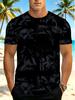 [Print Design - Not Textured] Men'S Digital Print T-Shirt, Summer Short Sleeve Tee, Trendy Design Fashionable Versatile Round Neck Top, Suitable for