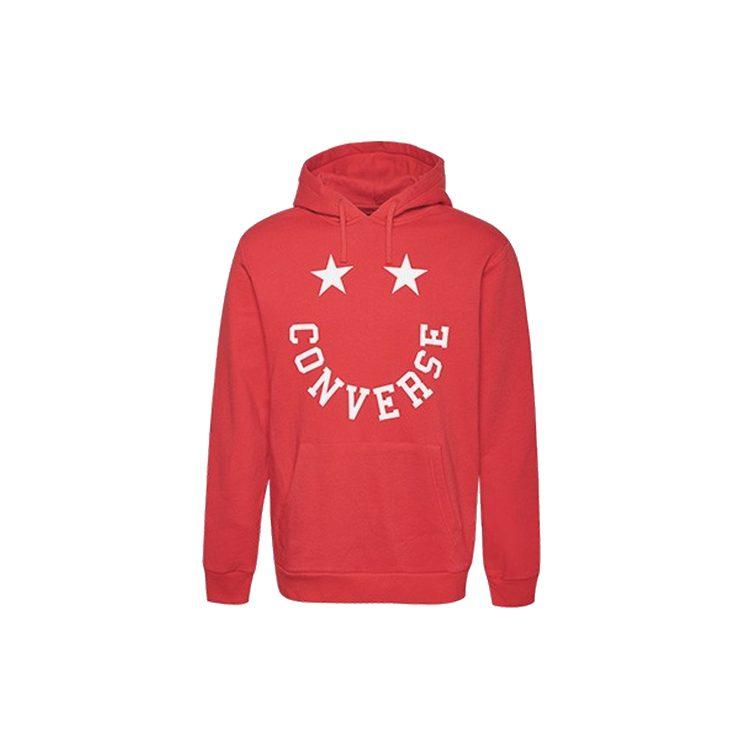 Converse Толстовки Мужские Красные С капюшоном Умеренные Обычные 10018351-A02