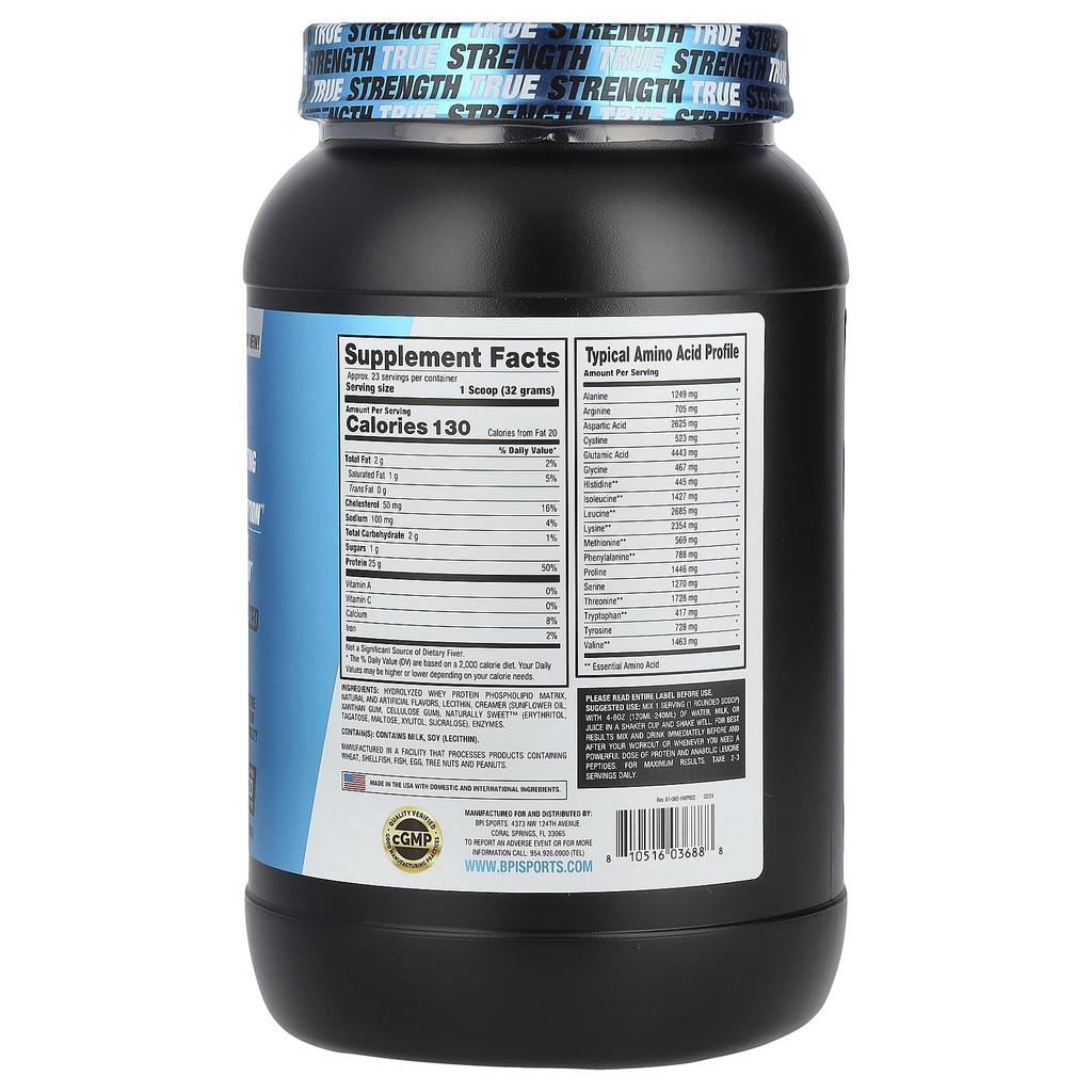 Hydro Hd™, Hydrolyzed Whey Protein, Vanilla Ice Cream Flavor, 736G (1.62Lb)