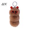 Sunglasses Caterpillar Keyring Plush Keychain, Stuffed Pendant for Decorative Backpack Ornament Bags & Car Keys, Purse Accessory