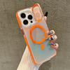 For iPhone 15 Pro Magnetic Case TPU Acrylic Phone Back Cover with Lens Film and Kickstand