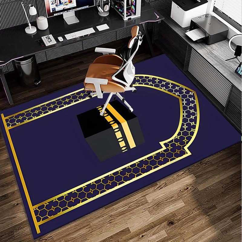 Golden Mosque Silhouette Office Rug Chair Mat, Game Carpet, Suitable for Front Door, Bedroom, Living Room, Desk, Holiday Gift