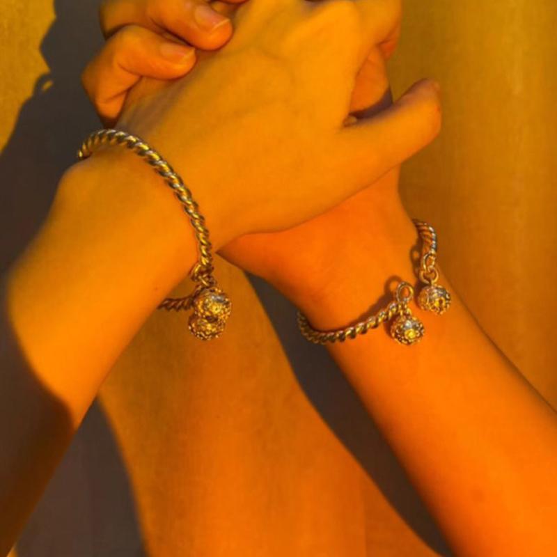 Подвески 925 пробы серебряный цвет красивый дворец колокольчик манжета браслет для женщин браслеты вечеринка свадебные украшения