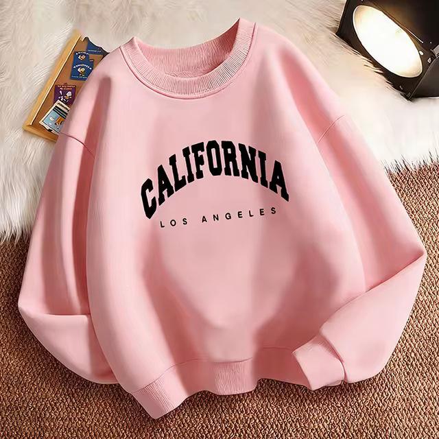 Худи с круглым вырезом для детей California LA Letter Sportswear - Повседневный модный пуловер для мальчиков