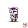 Original Owl Beads 100% 925 Silver Lucky Cat Elephant Charms Fit Original 925 Bracelet DIY Jewelry Making Women's Gift