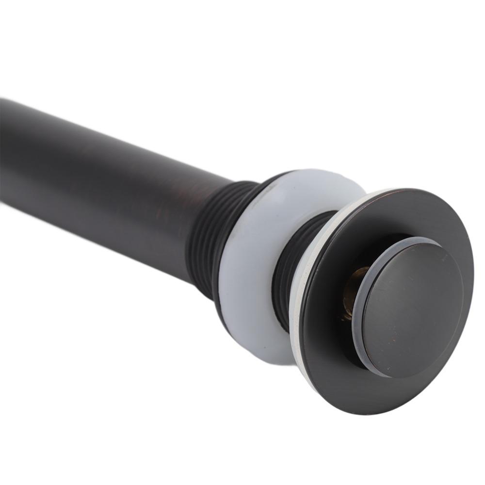 Matte Black Finish Drain Stopper Push Bounce Basin Sink Drain Kitchen Sink Drain For Vessel Sink