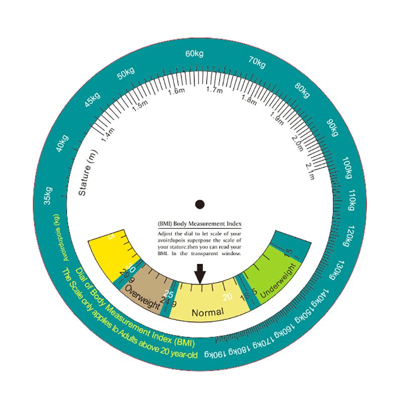 Big Size Bmi Wheel, Bmi Caculator, Bmi Ruler Healthy Ruler,Medical Goniometer,Pvc Ruler