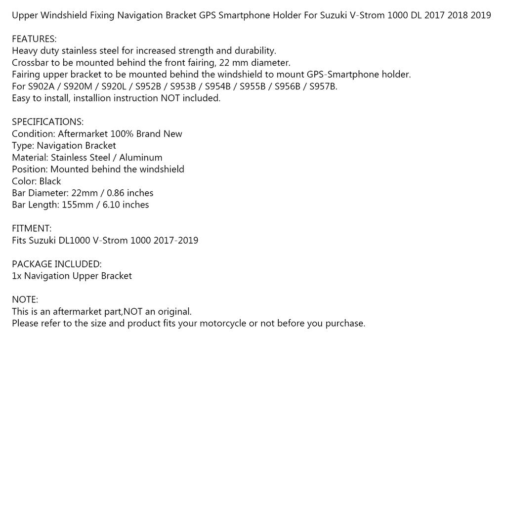 Кронштейн для телефона с GPS Держатель Штанга 22 мм Подходит для Suzuki DL1000 XT V-Strom 2017-2019