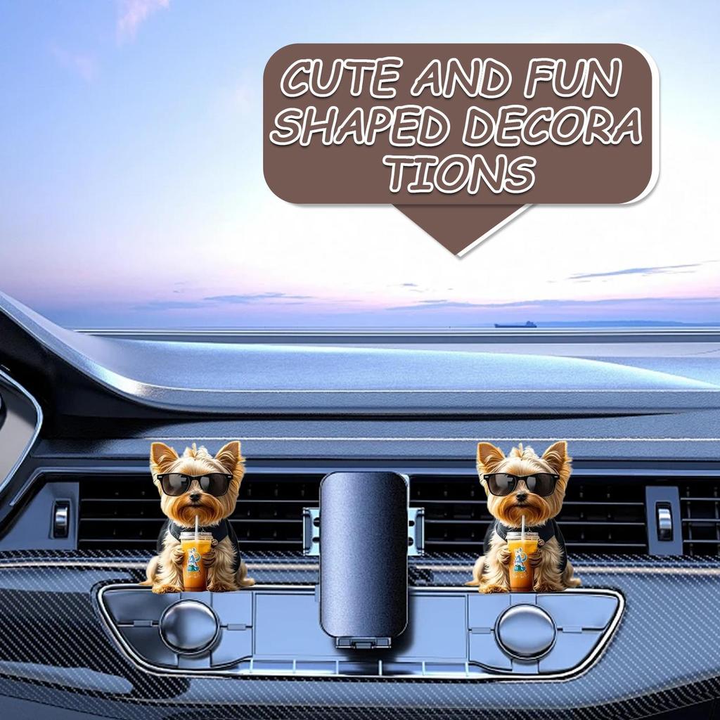 Vent Air Fresheners For Vehicles 2D Flat Acrylic Diffuser Decorative Dog Perfume Diffuser For Daily Commute Road Trip Night