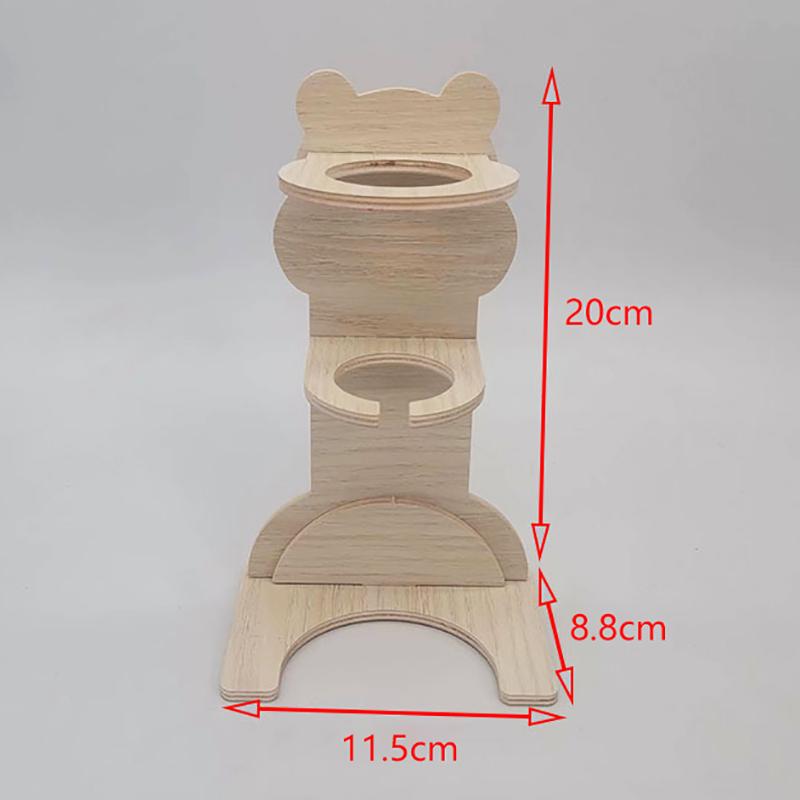 Набор из 2 шт. Подставка для шара для хомяка и бутылки для воды, вертикальный держатель для бутылки для воды из массива дерева, ветка с цветами, диспенсер для воды для мыши