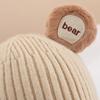 Милый дизайн с мишкой Шапка-бини для малышей Хлопковая подкладка Зимняя теплая вязаная шапка для младенцев Одежда для малышей