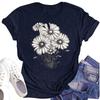 Women's Casual Round Neck Floral Print Short Sleeve T-Shirt Top