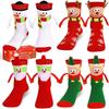 4 Pairs Funny Christmas Socks Magnetic Hand Holding Stocking Stuffers for Women Men Couples, White Elephant Exchange Gifts, Xmas Secret Santa Gag