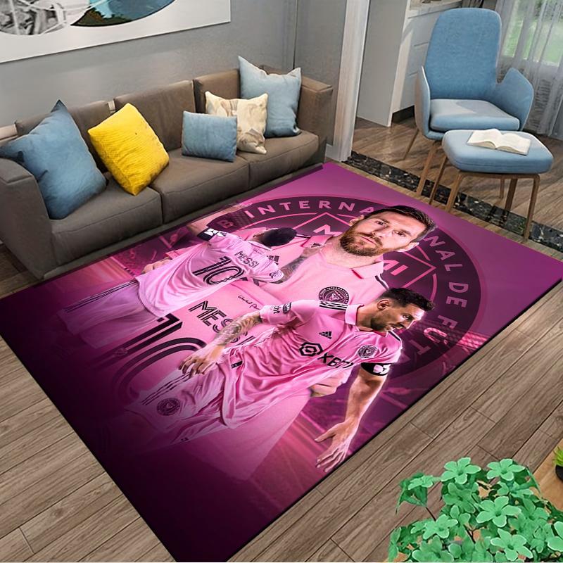 Soccer Player Pink Designed floor mat, suitable as a non-slip mat for the living room or bedroom sofa