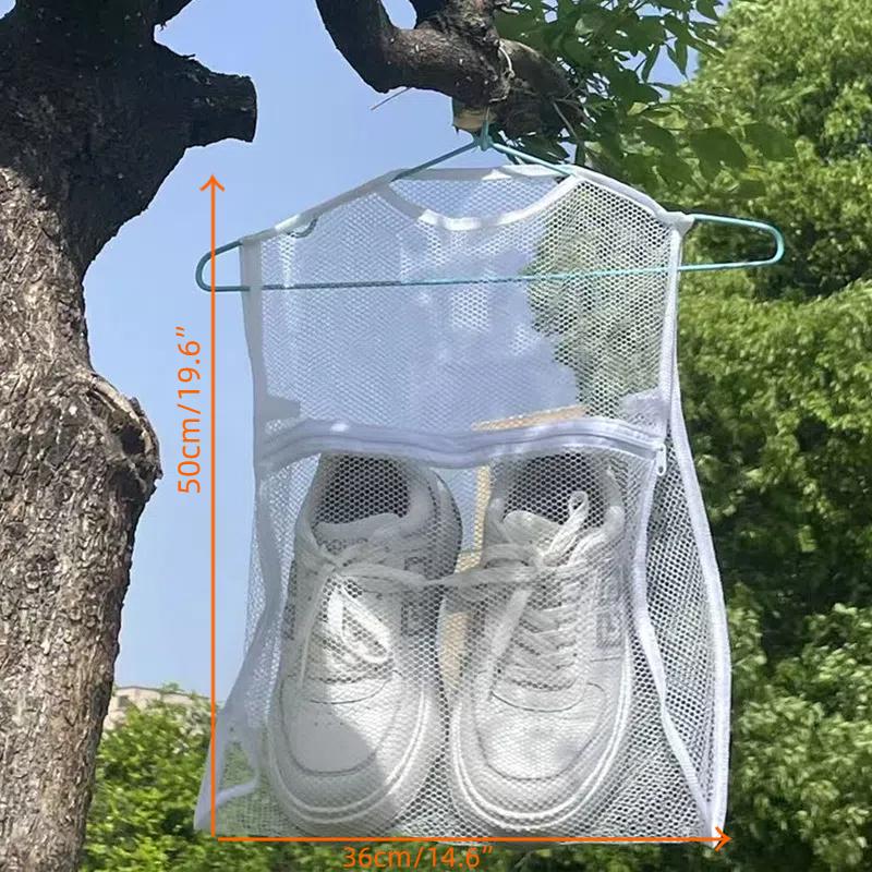 Мешок для стирки кроссовок Прочная ткань Толстый слой Мешок для стирки обуви одежды Сетка для сушки на воздухе Многоразовый Для женщин мужчин