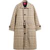 X Harry Lambert Collaboration FW24 Plaid Pattern Pocket Design Loose Fit Trench Coat Unisex Outerwear Brown 06000067-700