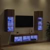 TV Wall Units 5 pcs Black Oak Effect Wood Based Material