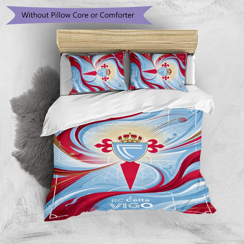 Celta Vigo FC Printed 3PCS Bedding Set Breathable Duvet Cover with Pillowcases Decorative Bed Linen for Bedroom Home