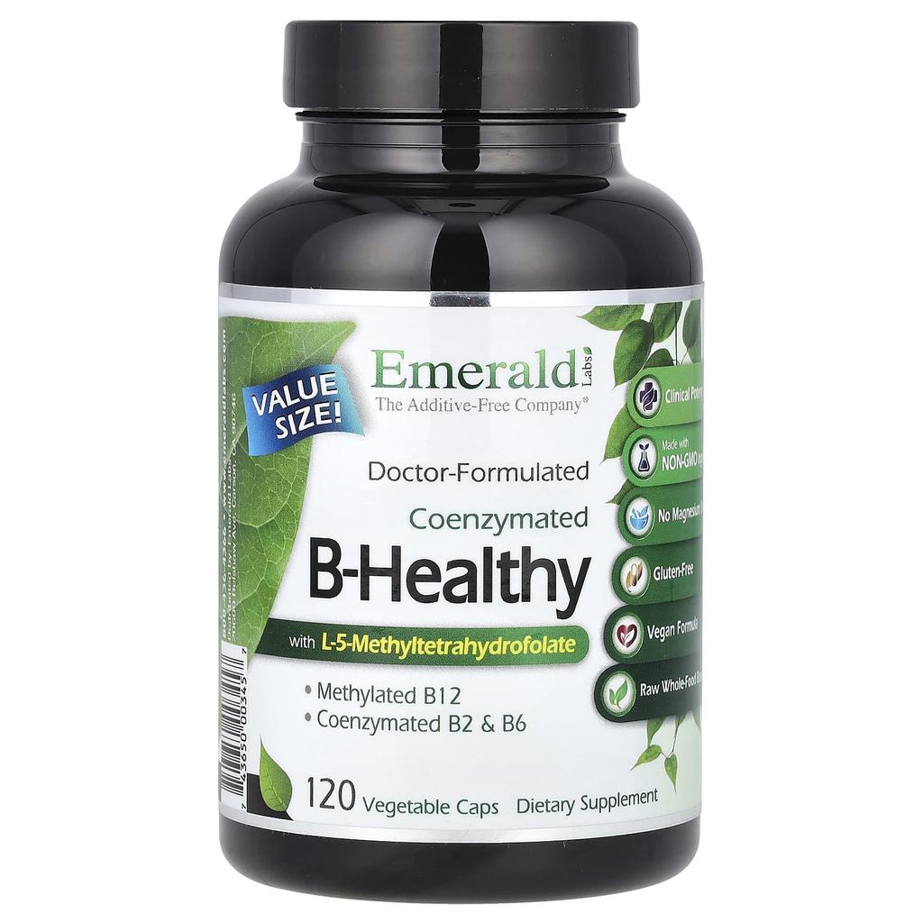 Coenzyme B-Healthy with L-5-Methyltetrahydrofolate, 120 Veggie Capsules