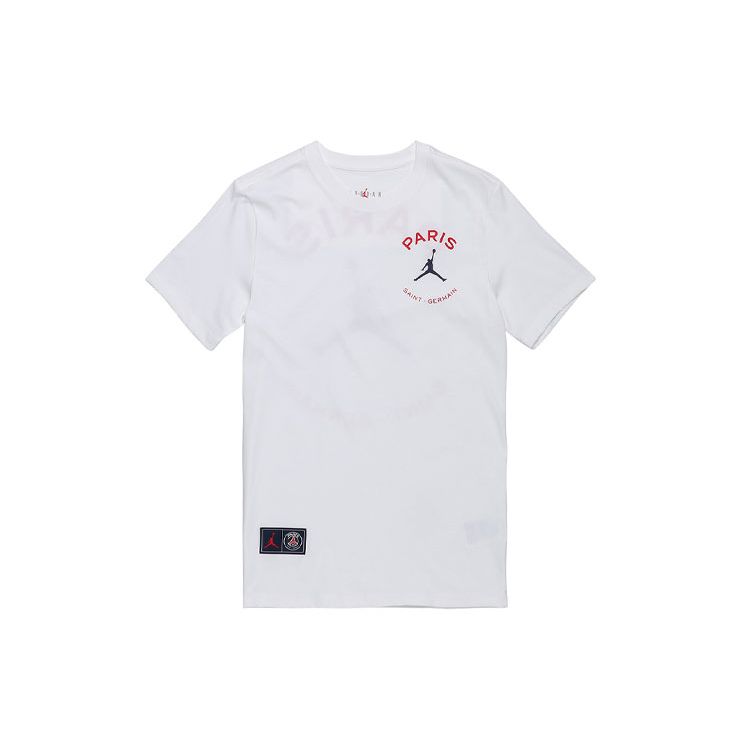 Jordan Спортивная футболка с коротким рукавом и логотипом Paris Saint-Germain, мужские топы белого цвета DB6515-100
