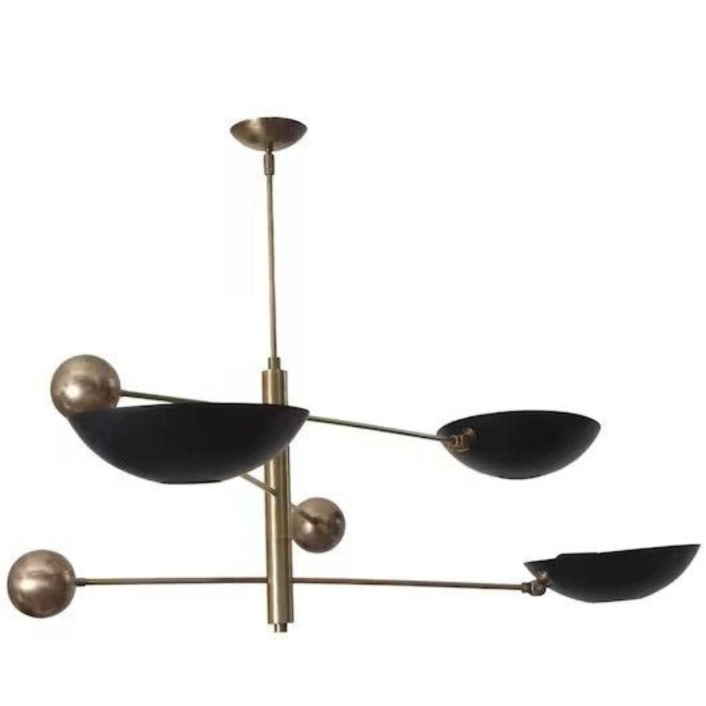 Подвесной светильник на 3 лампы Mid Century Modern Raw Brass Sputnik chandelier light Fixtur
