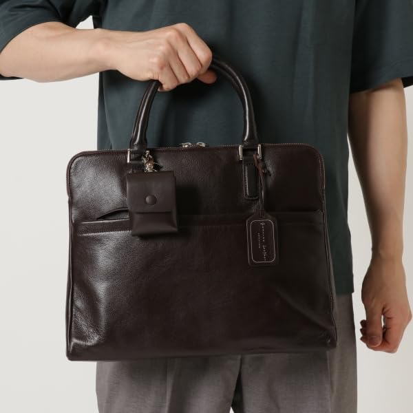 Натуральная натуральная кожа деловой тонкий портфель компактный стиль хаки [G Leather] мужской