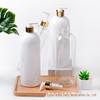1000ML Round Shoulder PET Bottle with Gold & White Aluminum Lotion Pump