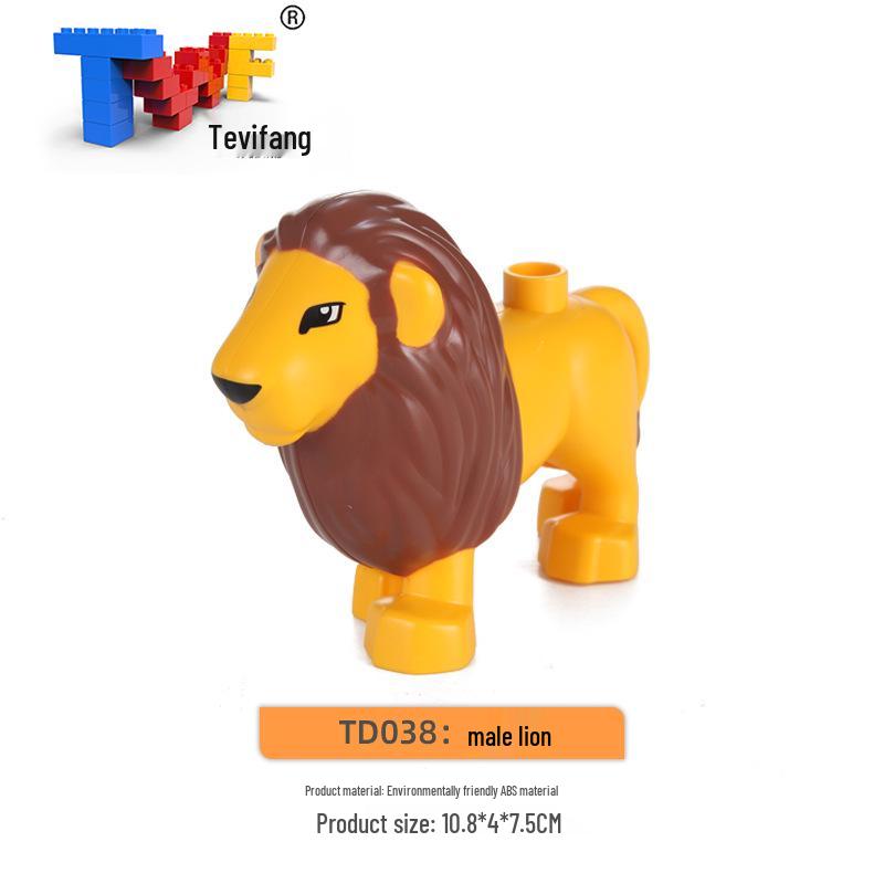 Крупные строительные блоки из частиц: Совместимые Игрушки для Обучения Животным Фермы Прерии Океана для Детей