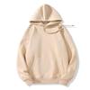 Unisex Long Sleeve Hooded Sweatshirt 350g Cotton Silk Blend Drop Shoulder Women's Blank Edition