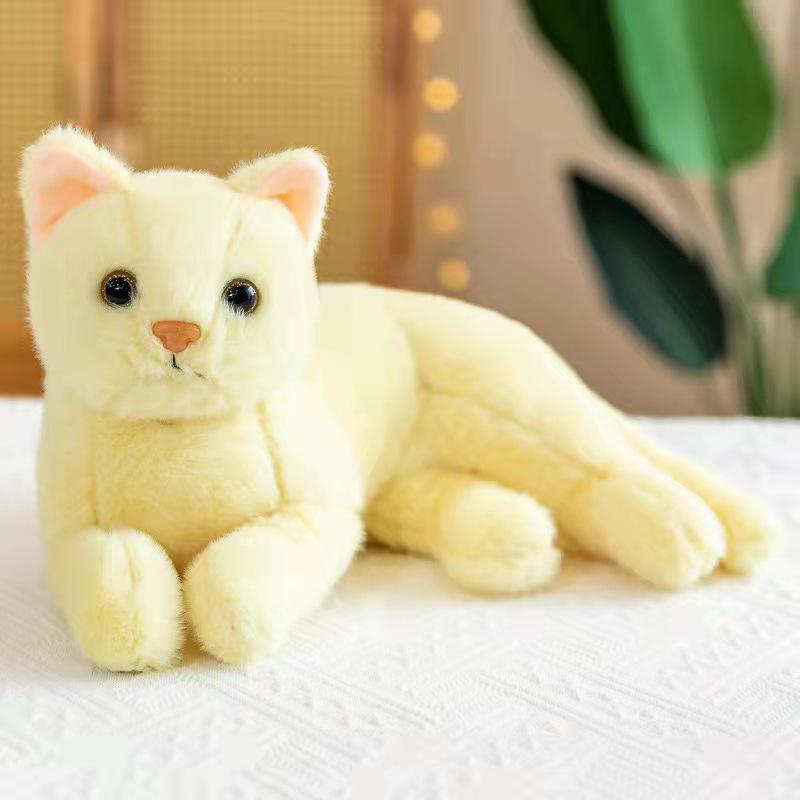 Lifelike Cat Plush Toy - Posing Kitten Doll for Home Decor & Gifts