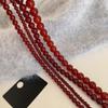 Женское колье из стерлингового серебра 925 пробы с красным агатом - Бусы-цепочка для свитера на китайский Новый год и Рождество