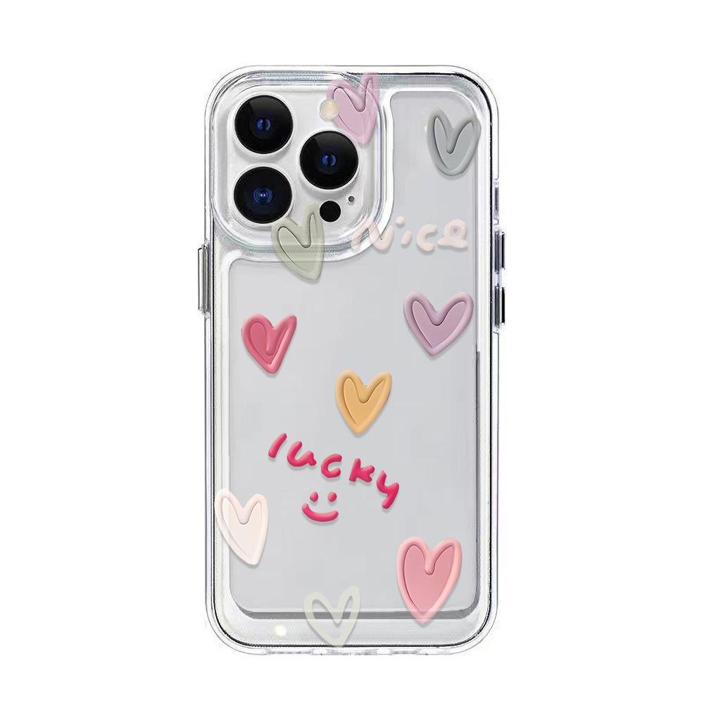 Простой цвет любви подходит для чехла на iPhone17promax space phone case Apple 16 прозрачный 14/15 нишевый