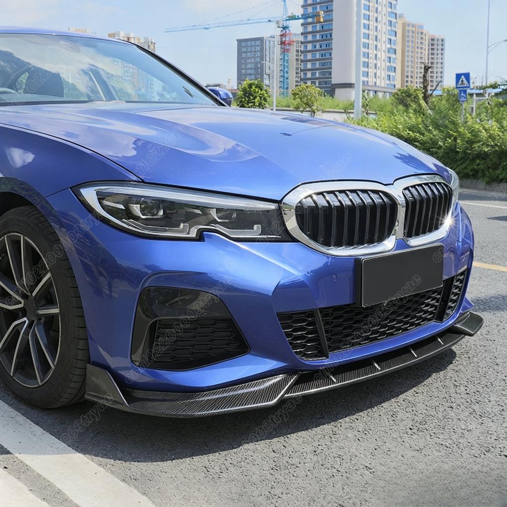 For BMW 3 Series M Sport G20 G21 G28 2019 2020 2021 2022 Front Bumper Spoiler Splitter Lip 3-section Front Shovel Modification