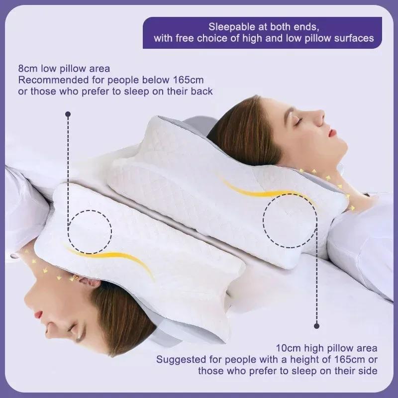 Bullhorn Butterfly Pillow Slow-Rebound Memory Foam Pillow Home Use Cervical Spine Support Memory Pillow Contours Head and Neck