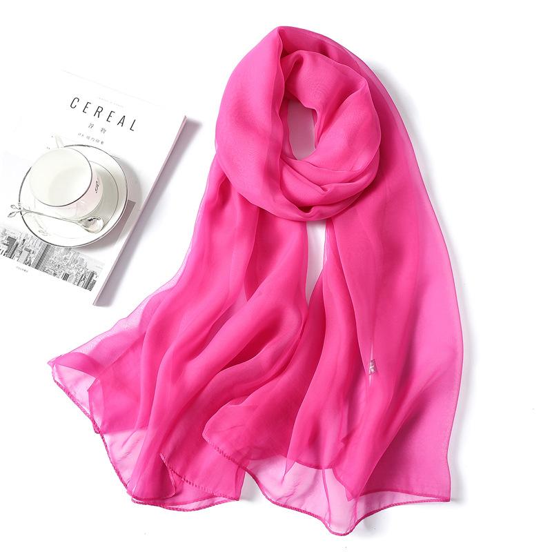 New Solid Color Versatile Yourou Yarn Scarf Women's Imitation Silk Scarf Women's Summer Sunscreen Shawl Imitation Beach Towel